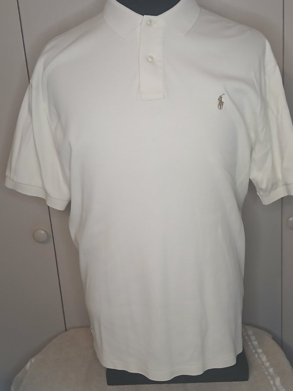 Vintage Ralph Lauren Men's XL White Cotton Polo (0934C1)